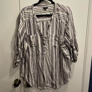 Gray and White Striped Shirt